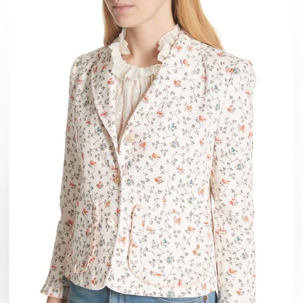 REBECCA TAYLOR Floral Vine Twill Jacket